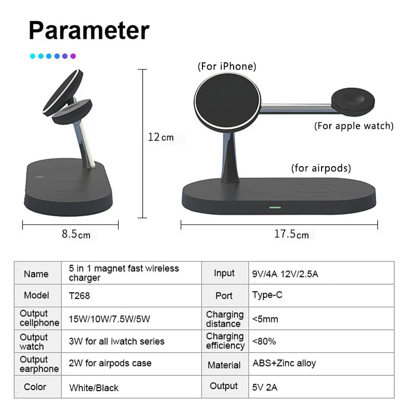 3-in-1 Magnetic Wireless Charger Station for Devices