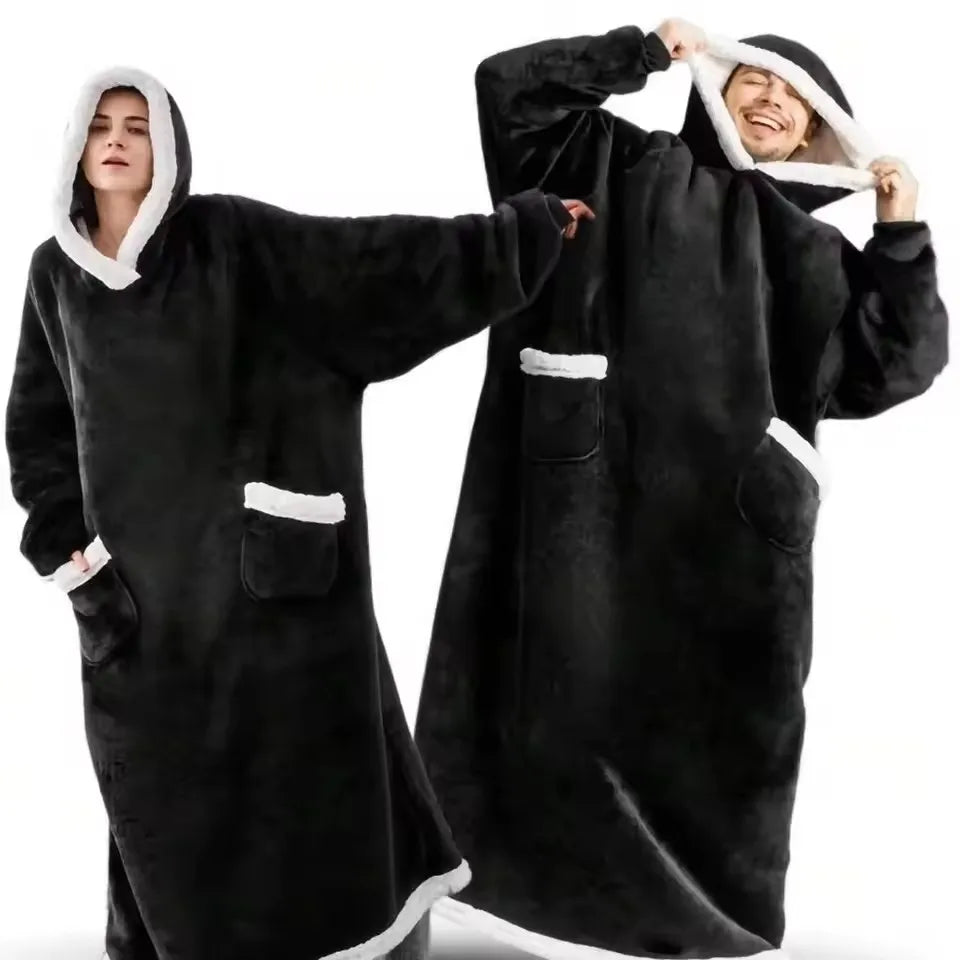 Cozy Fleece Hoodie Blanket in Extra Large Size for Warm Comfort