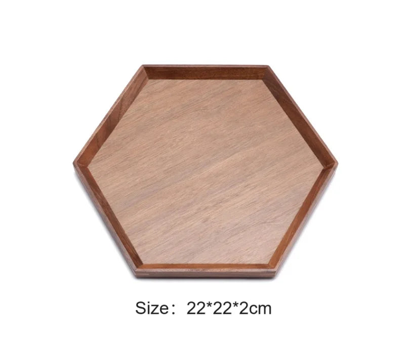 Hexagonal Fruit Dish in Black Walnut Finish
