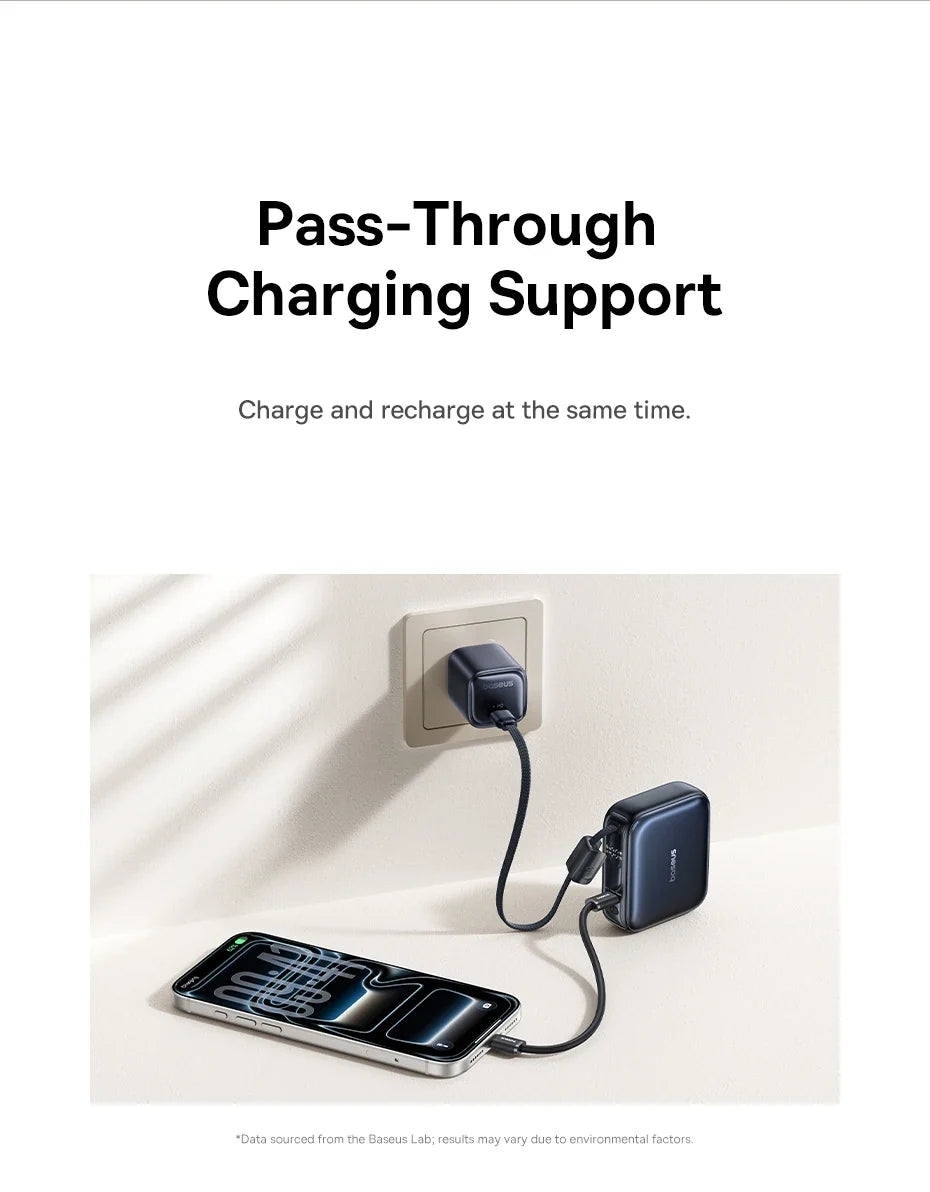 Compact Portable Charger with Integrated Cable