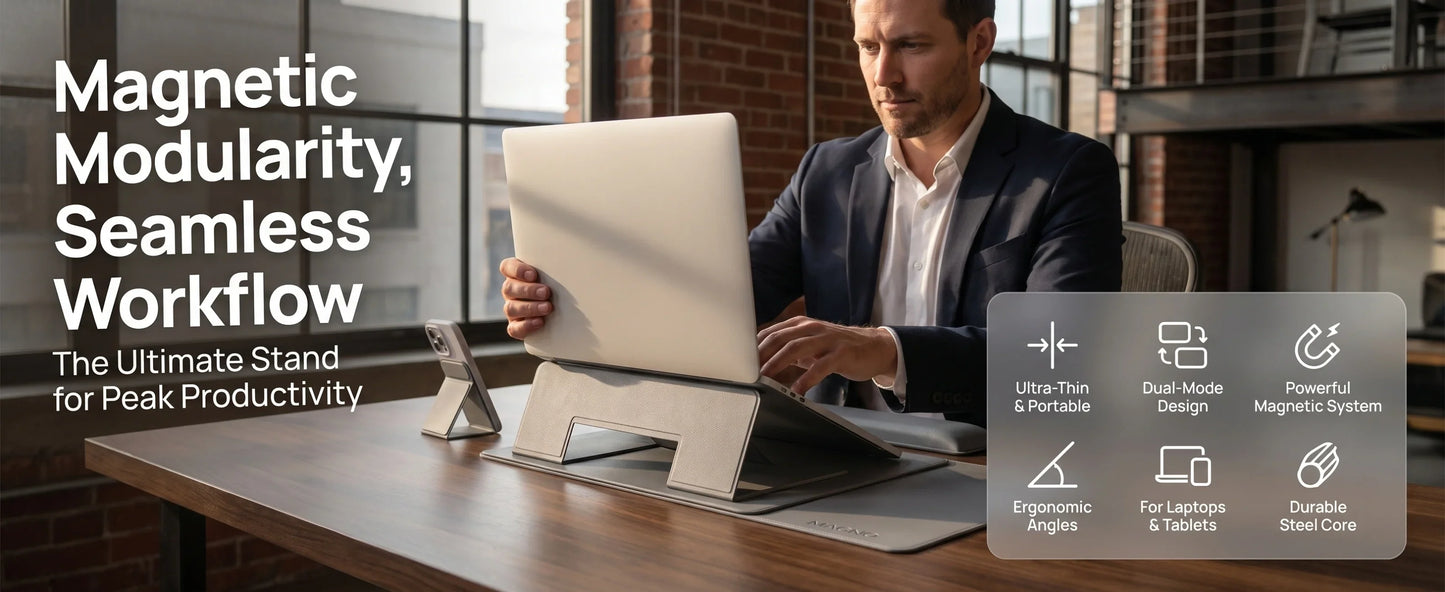 Collapsible Laptop Stand with Magnetic Features