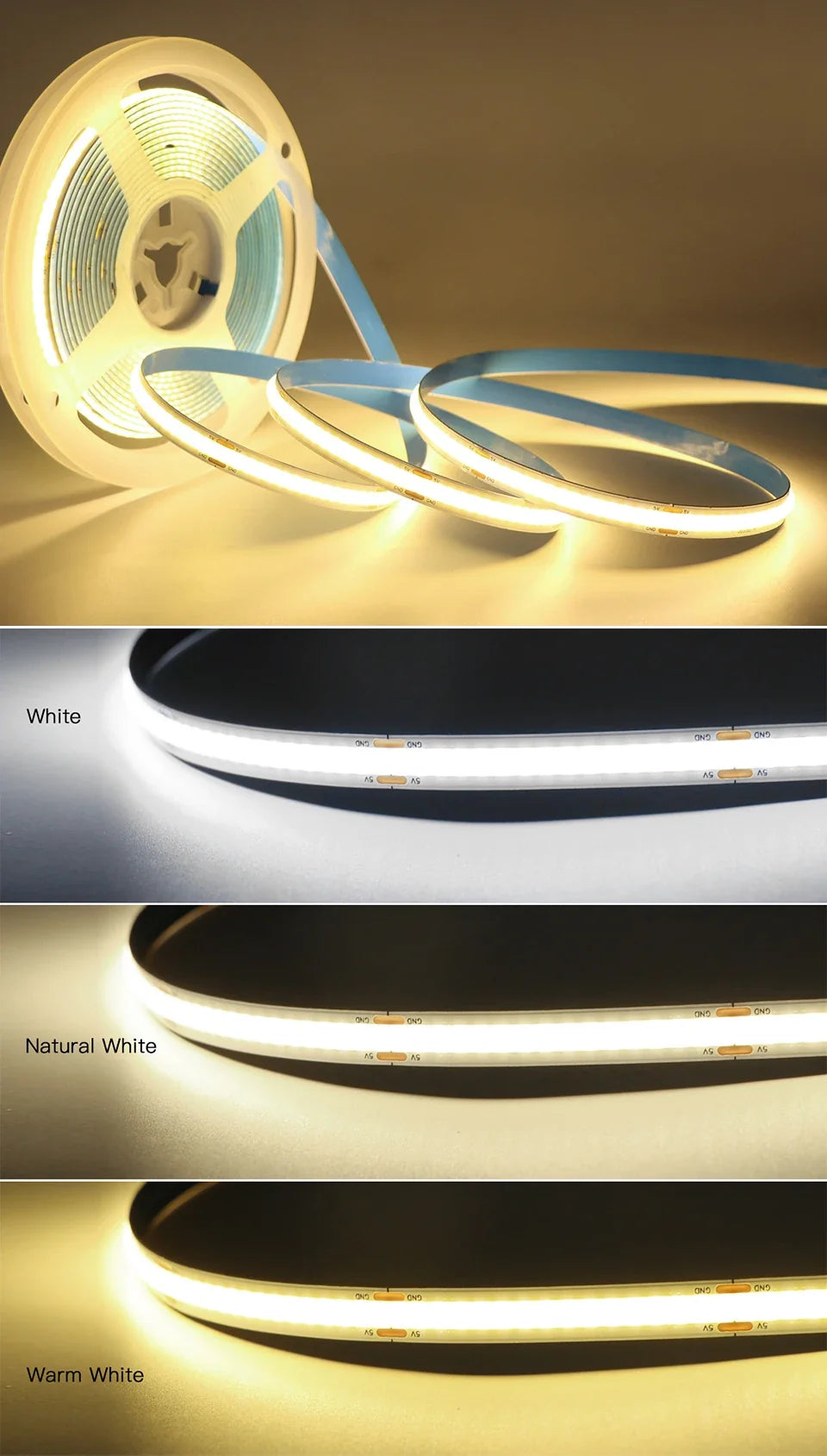 Desk Strip Light with COB LED and USB Connection