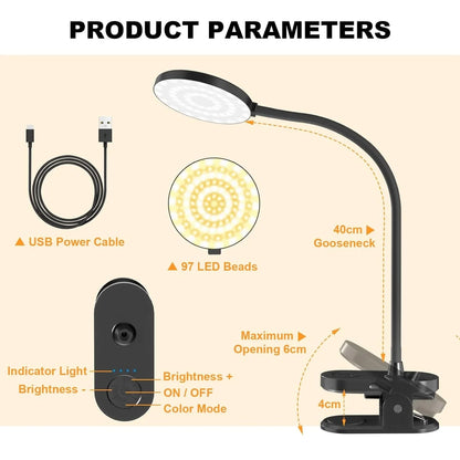 Clip-On Desk Lamp with 3.5-Inch LED Light
