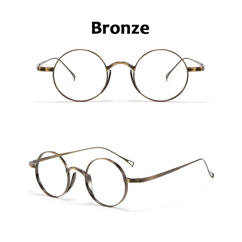 Round Retro Glasses with Titanium Frame