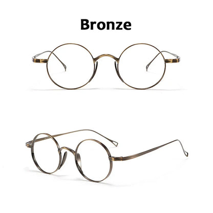 Round Retro Glasses with Titanium Frame