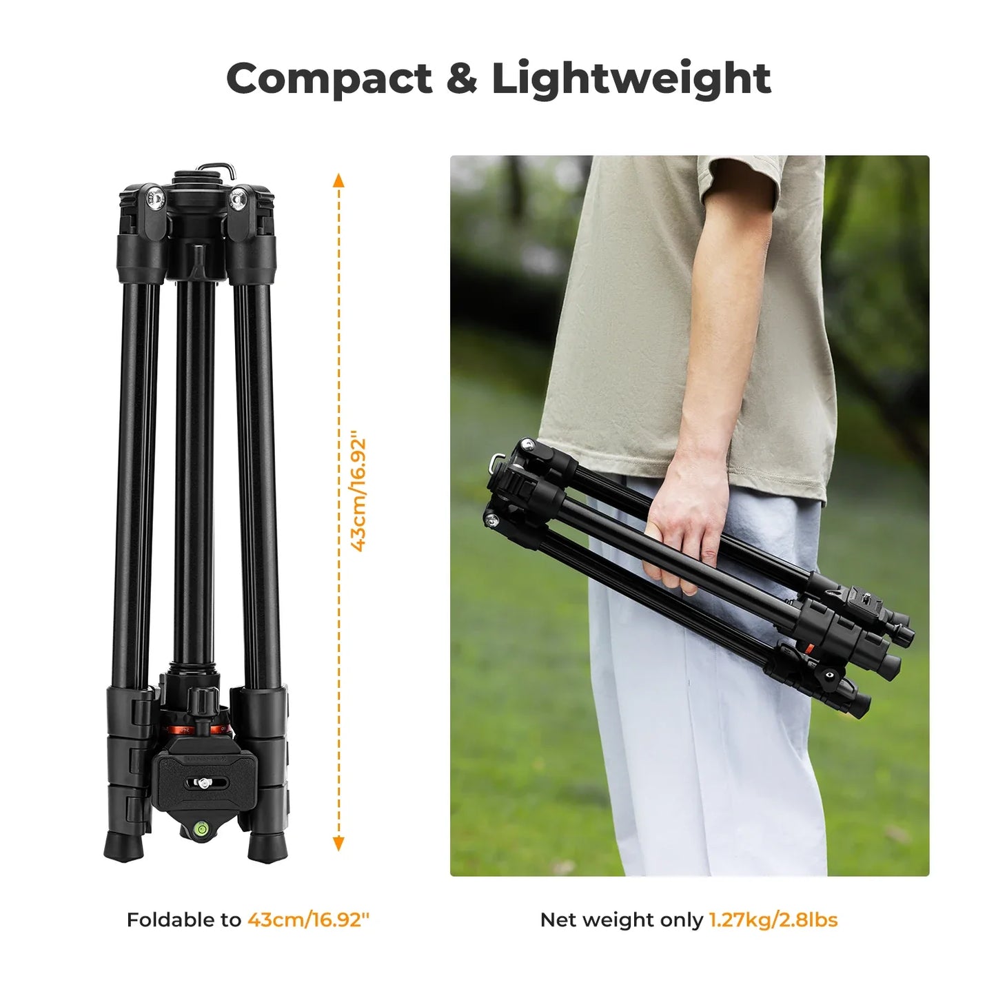 Lightweight Tripod for Cameras – 178cm Height