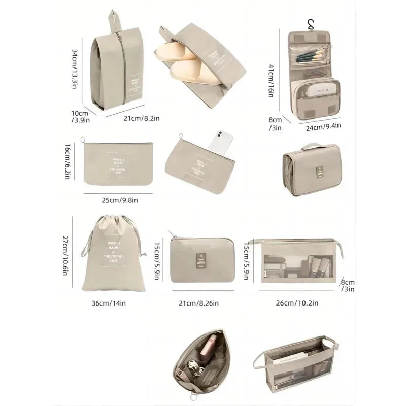 Set of Storage Cubes for Travel Packing
