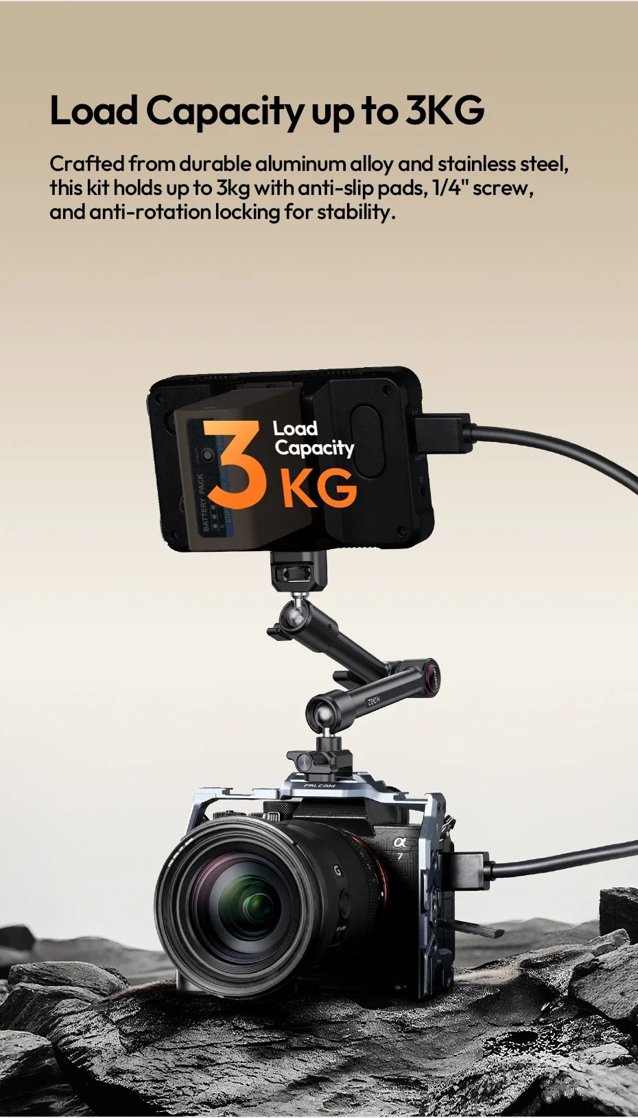 HD02 Adjustable Arm Kit for Cameras and Accessories