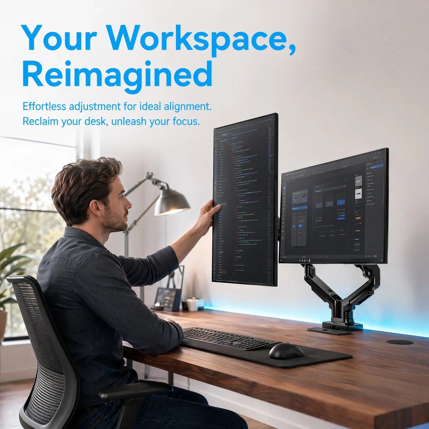 Desk Mount for Dual Monitors - Gaming Setup Stand