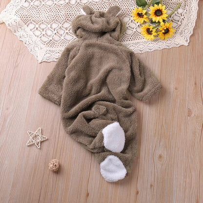 Adorable Baby Romper with Cartoon Bear Design