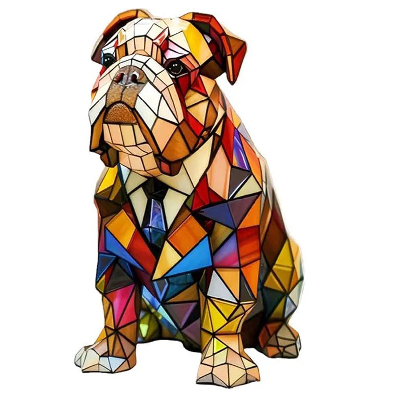 Enchanting Pooch Stained Glass Accent Lamp