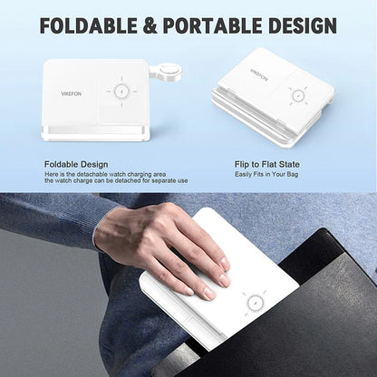 Wireless Charging Station with LED Clock – 6 Functions