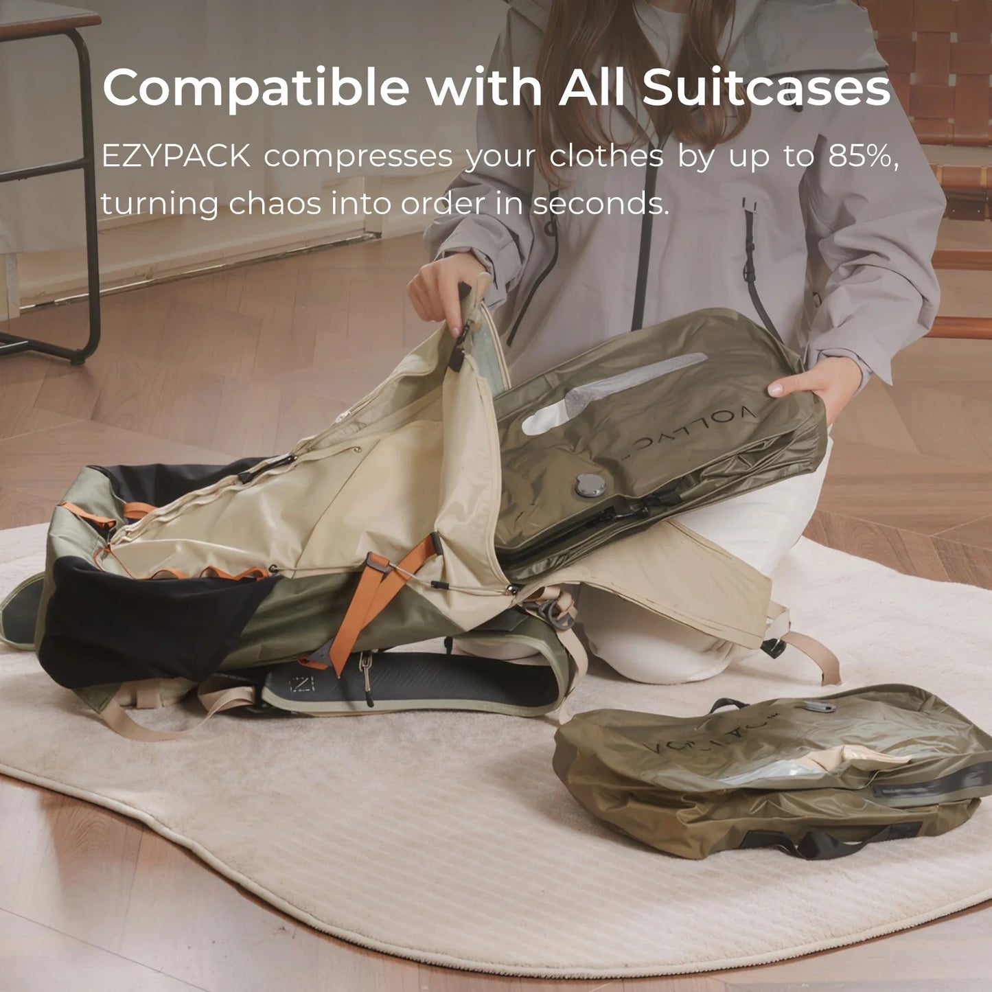 Vacuum Sealed Compression Backpack for Travel