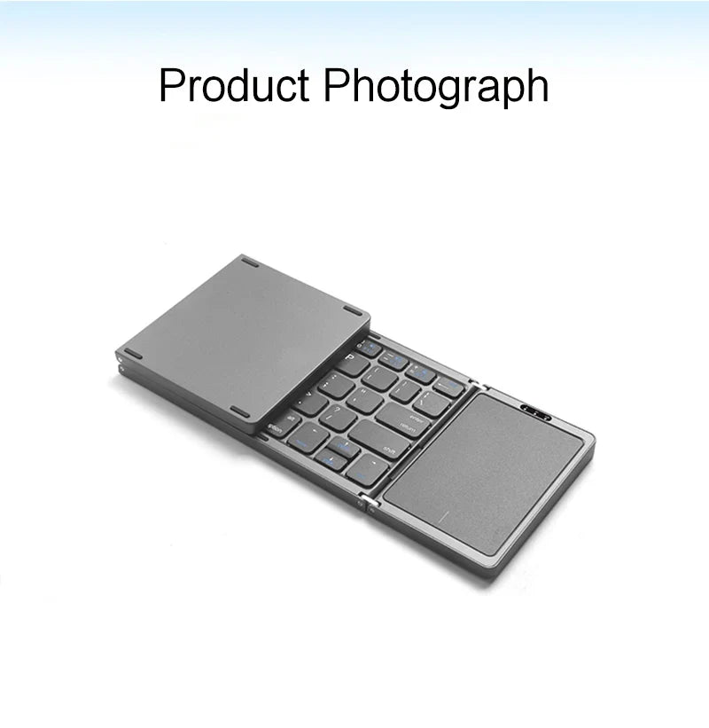Compact Bluetooth Keyboard with Touchpad – Foldable Design