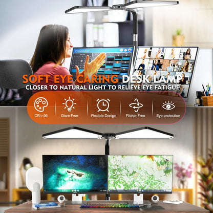 Dual-Arm Desk Lamp with Gooseneck Design