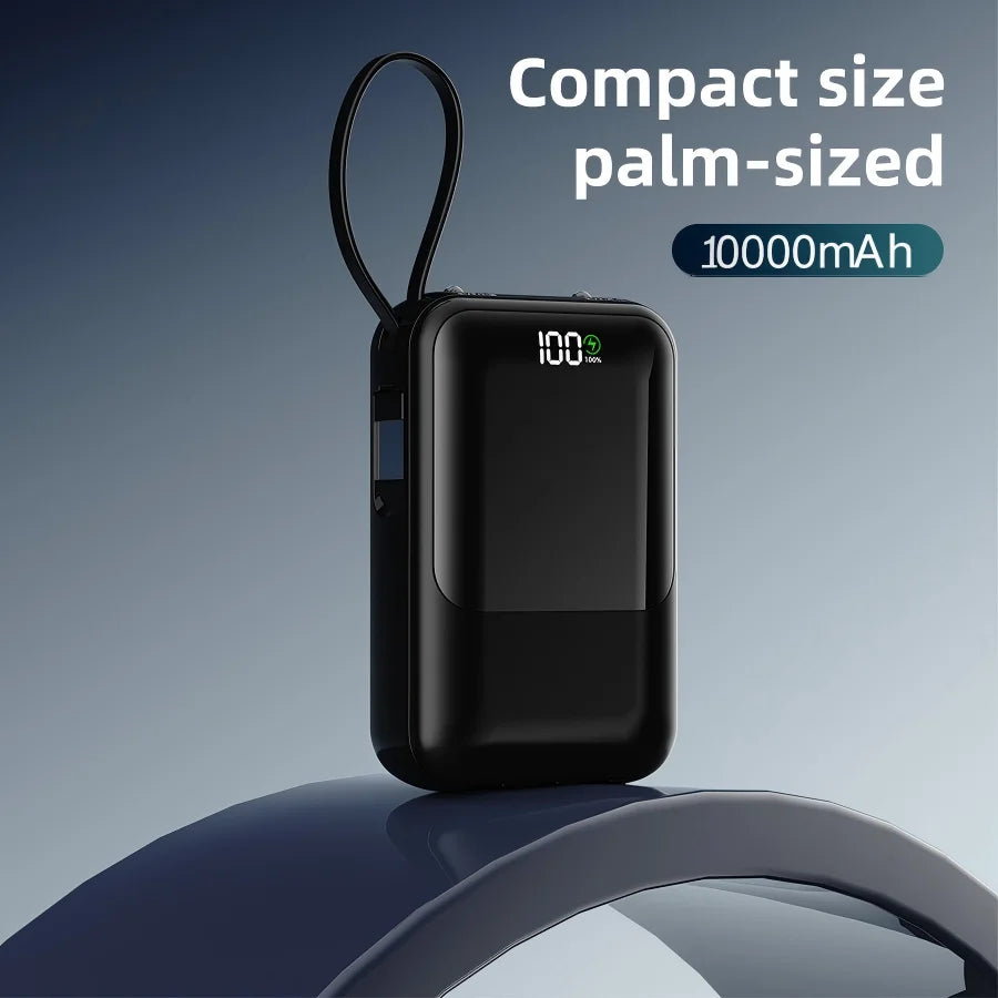 Power Bank with Integrated Cable – High Capacity Portable Charger