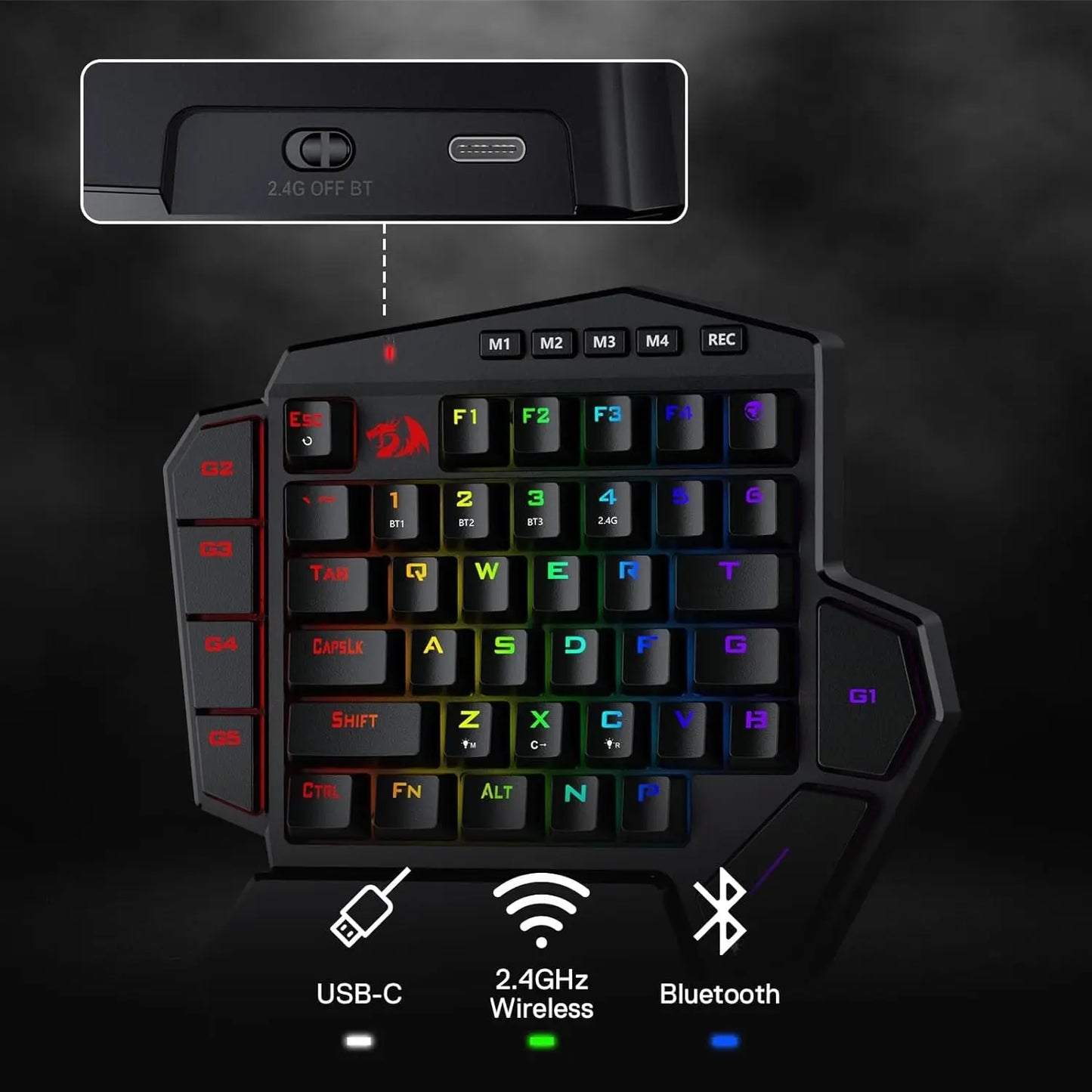 One-Handed Gaming Keyboard K585 PRO in Red Color