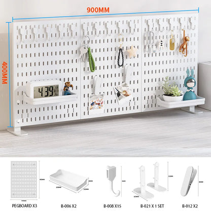 Desktop Organizer with Pegboard Design - Simple Setup, No Drilling Required