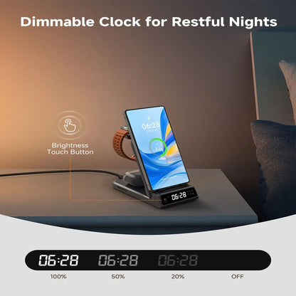 3-in-1 Wireless Charging Dock – Foldable Design for Devices