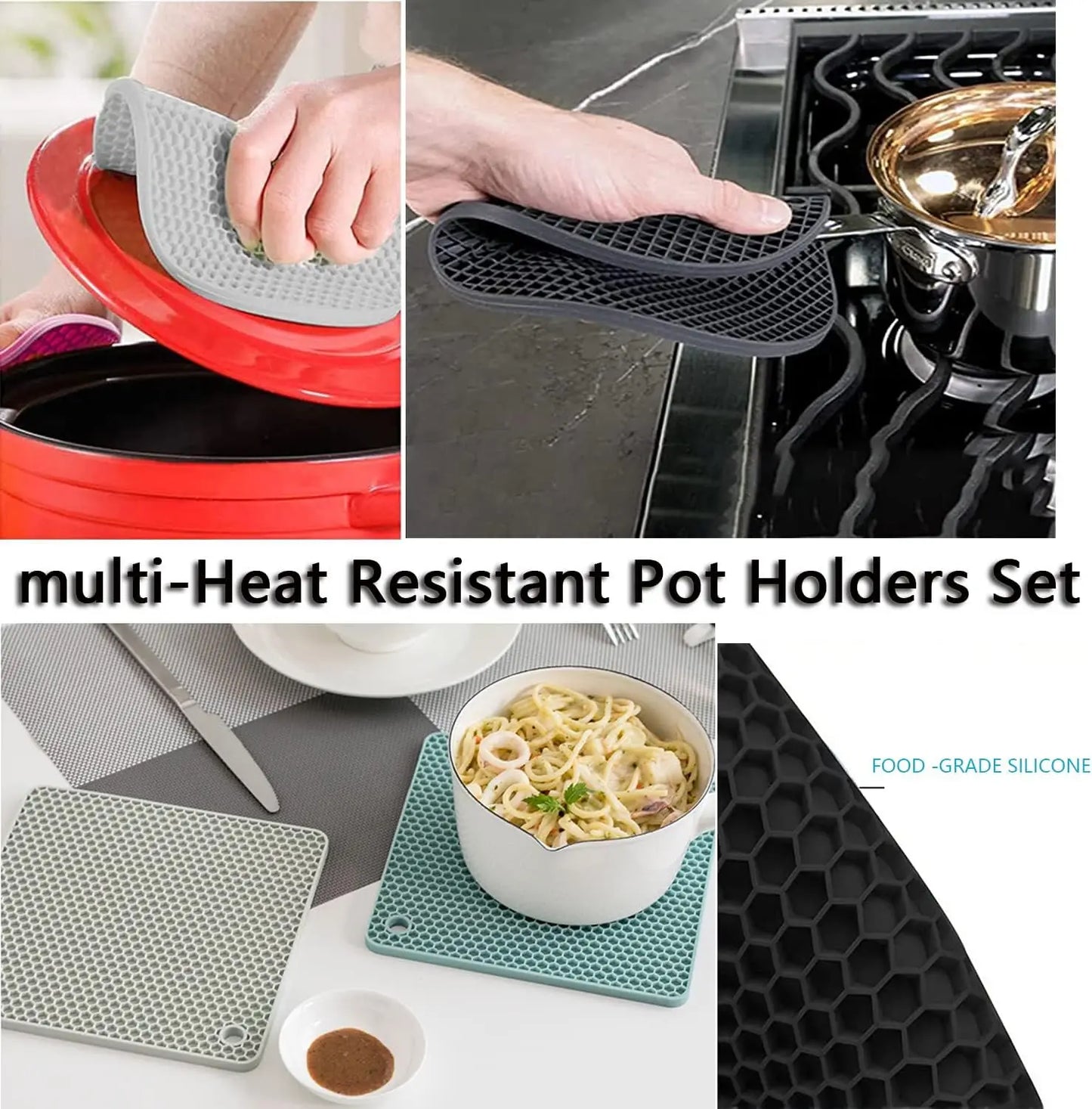 Silicone Trivets and Pot Mats Set