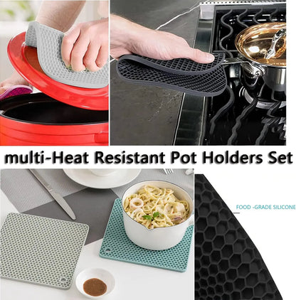Silicone Trivets and Pot Mats Set