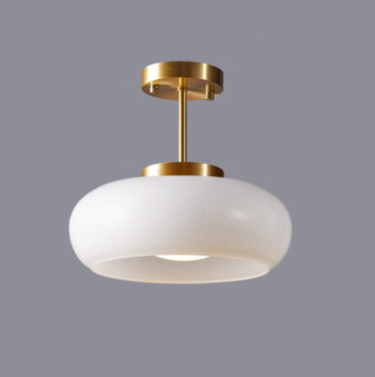 Sophisticated Glass Ceiling Light with Elegant Metal Frame