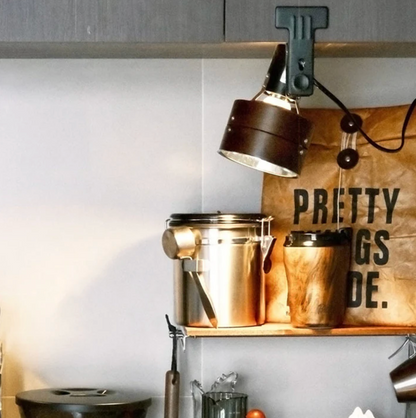 Adjustable Clip-On Desk Spotlight Lamp in Wood and Metal