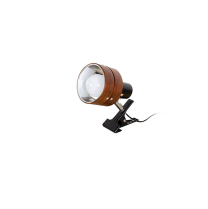 Adjustable Clip-On Desk Spotlight Lamp in Wood and Metal