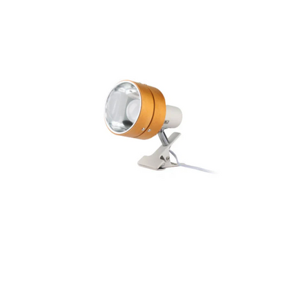 Adjustable Clip-On Desk Spotlight Lamp in Wood and Metal