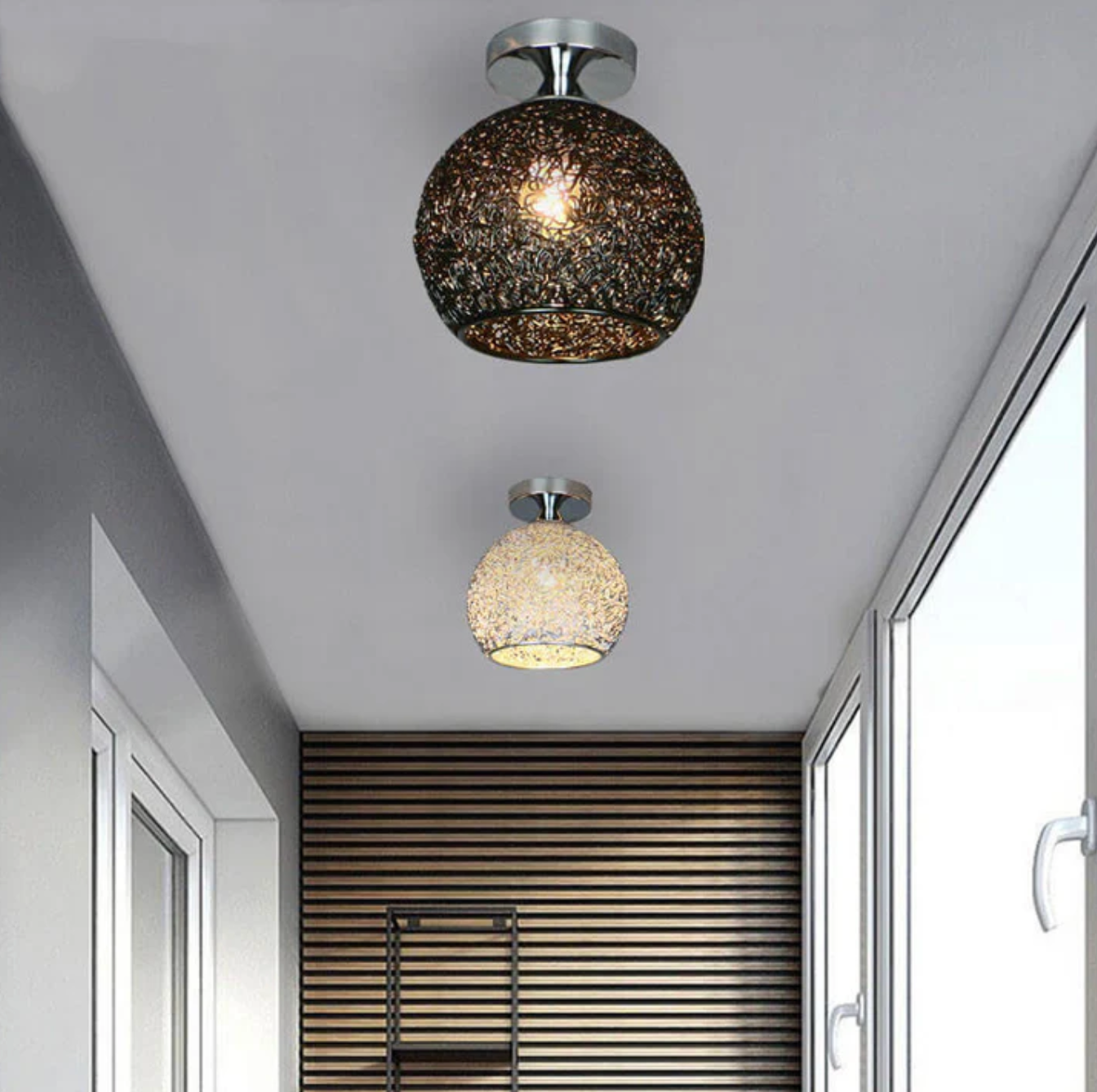 Stylish Ceiling Light Fixture with Open Sphere Design