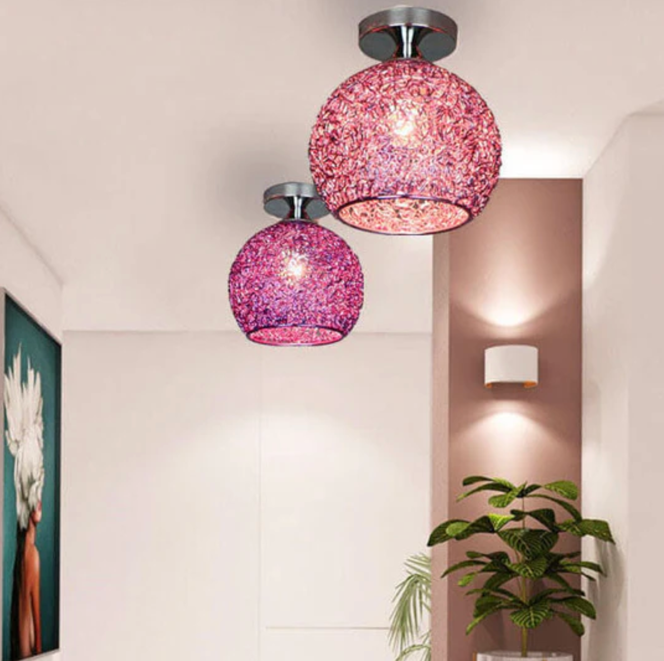 Stylish Ceiling Light Fixture with Open Sphere Design