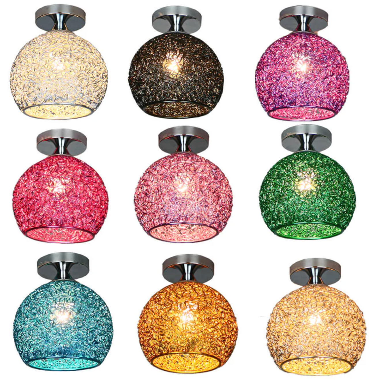 Stylish Ceiling Light Fixture with Open Sphere Design