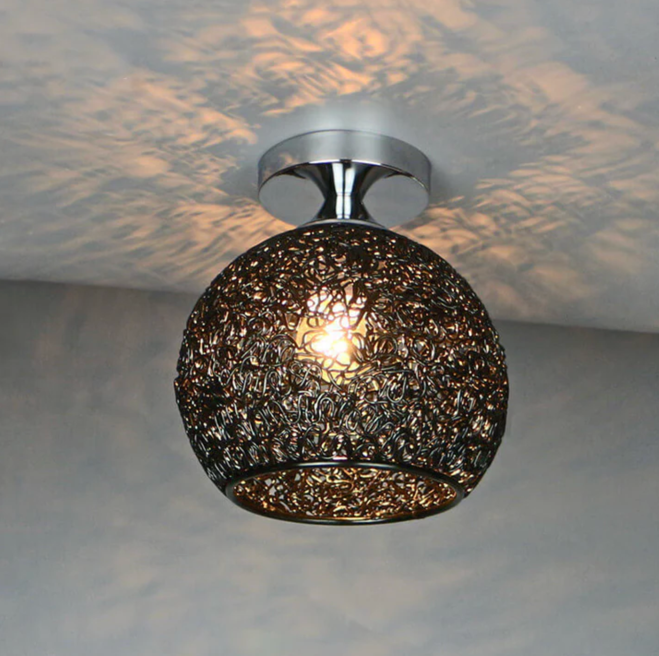 Stylish Ceiling Light Fixture with Open Sphere Design