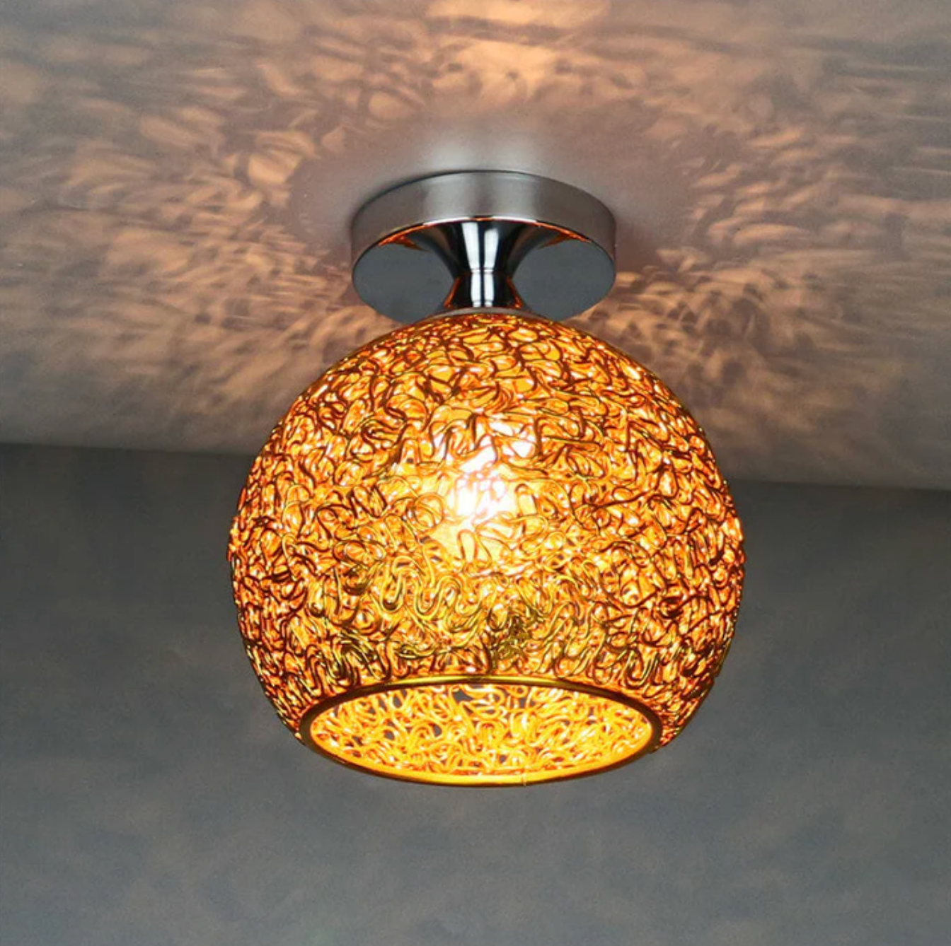 Stylish Ceiling Light Fixture with Open Sphere Design