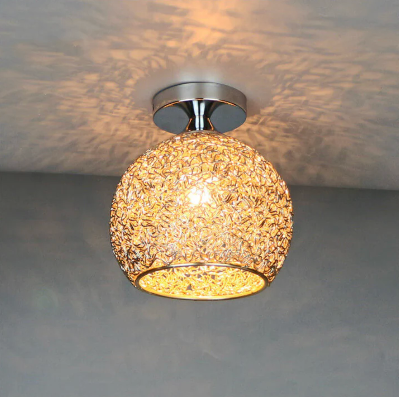 Stylish Ceiling Light Fixture with Open Sphere Design
