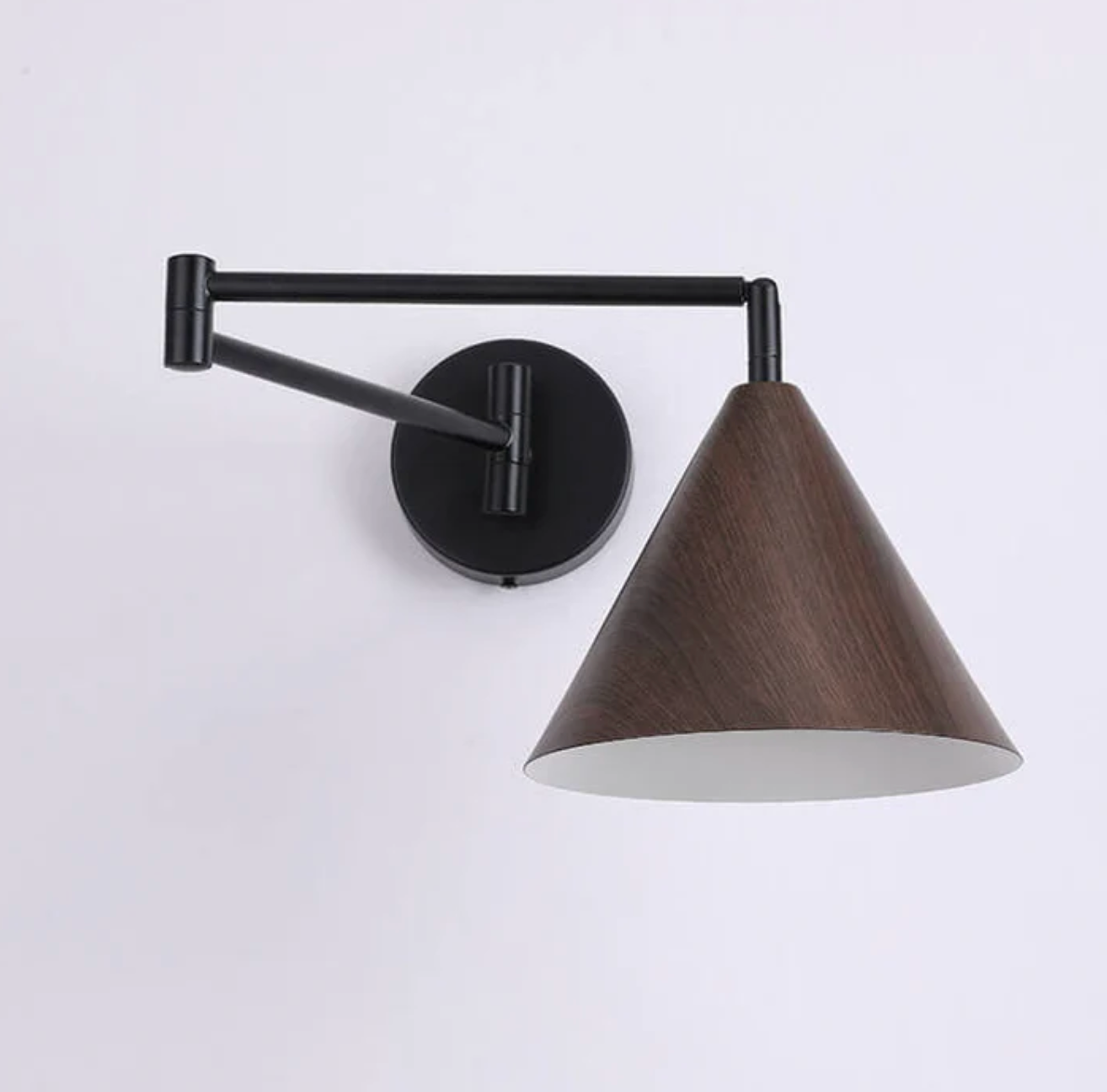 Sleek Scandinavian Wall Light with Wooden Accents