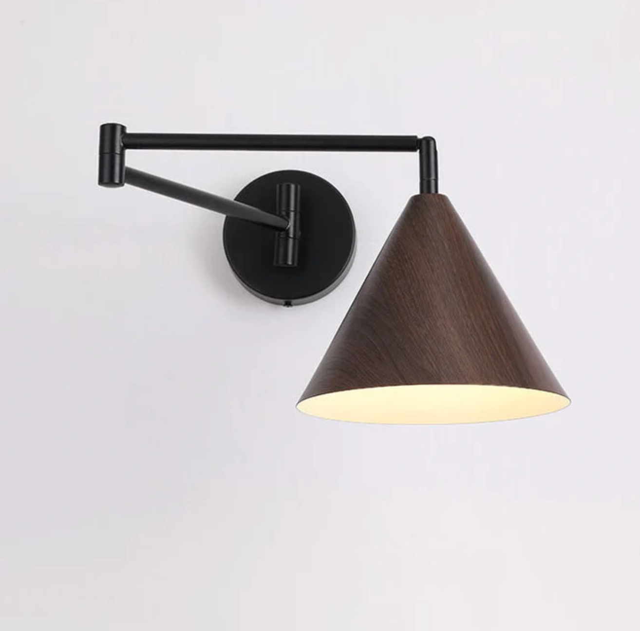 Sleek Scandinavian Wall Light with Wooden Accents