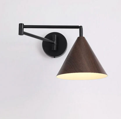 Sleek Scandinavian Wall Light with Wooden Accents