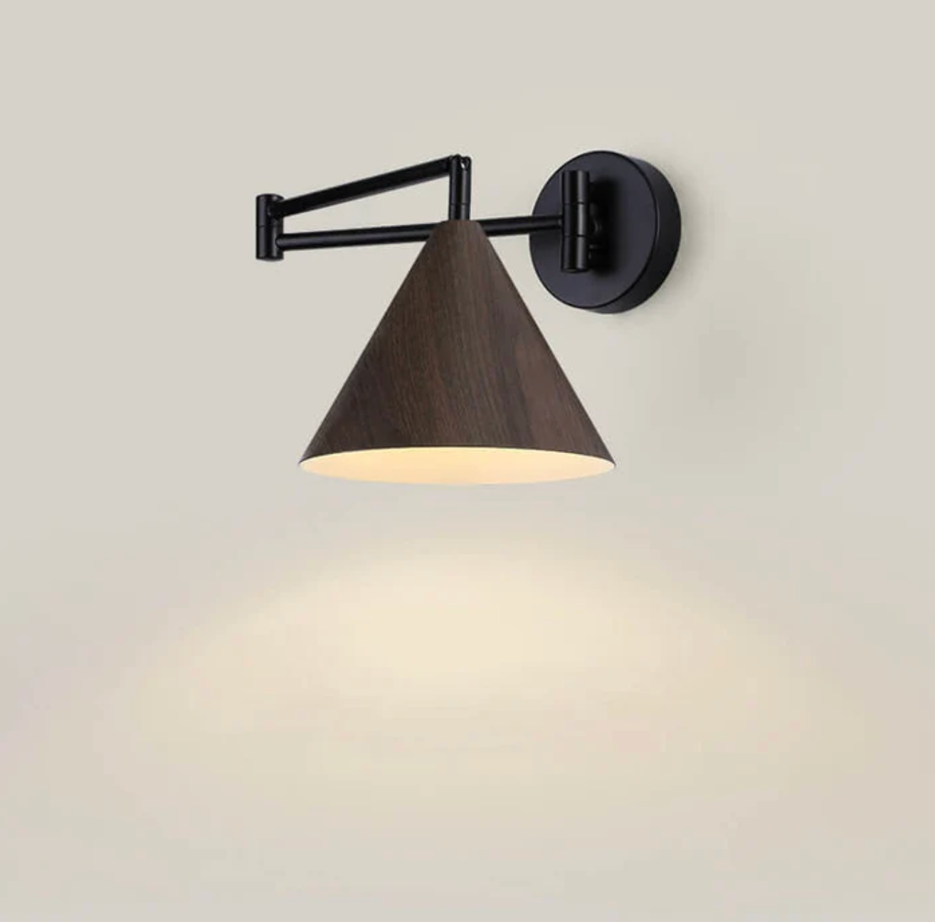 Sleek Scandinavian Wall Light with Wooden Accents