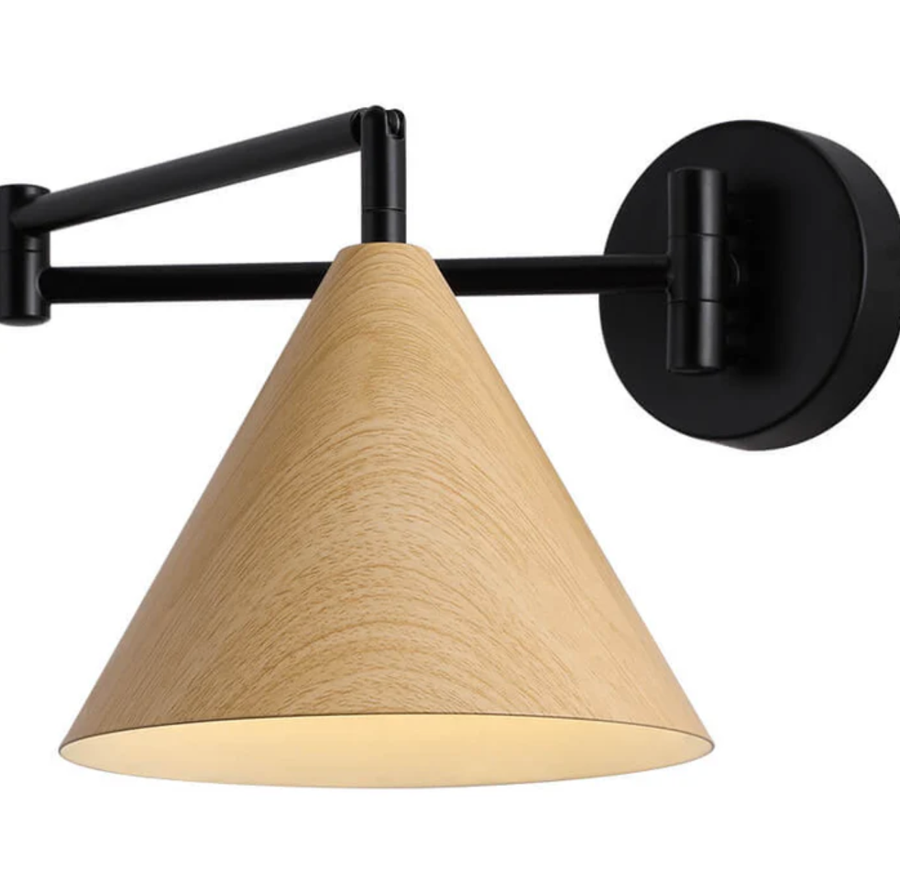 Sleek Scandinavian Wall Light with Wooden Accents