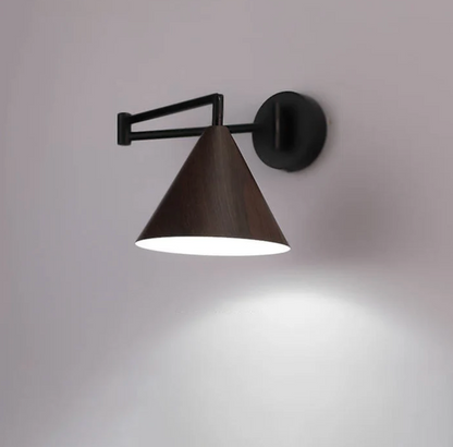 Sleek Scandinavian Wall Light with Wooden Accents