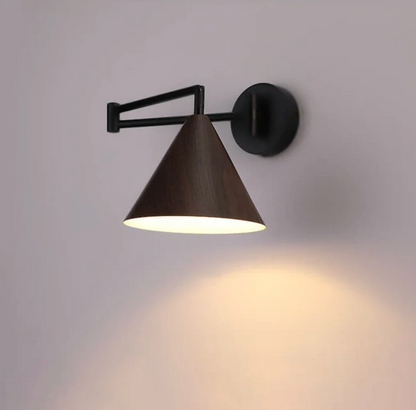 Sleek Scandinavian Wall Light with Wooden Accents