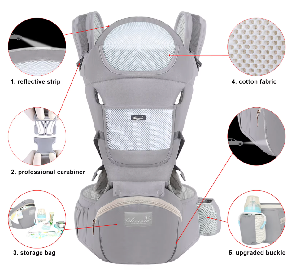 Hip Seat Baby Carrier with Cradle Support