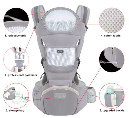 Hip Seat Baby Carrier with Cradle Support