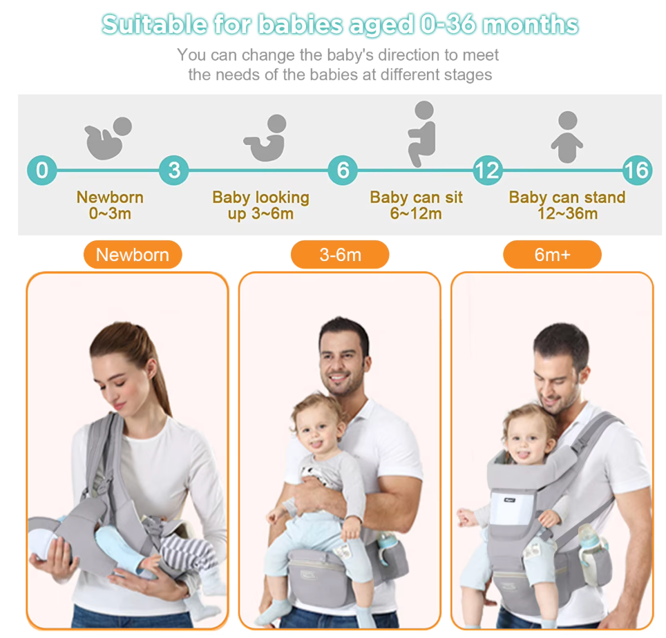 Hip Seat Baby Carrier with Cradle Support