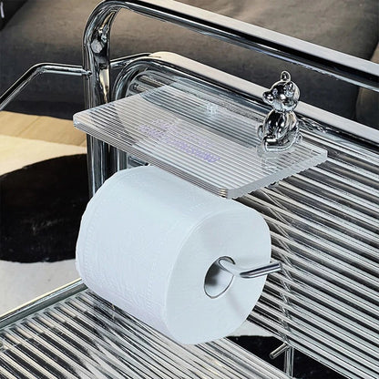 Sleek Wall-Mounted Toilet Paper Holder with Storage Shelf