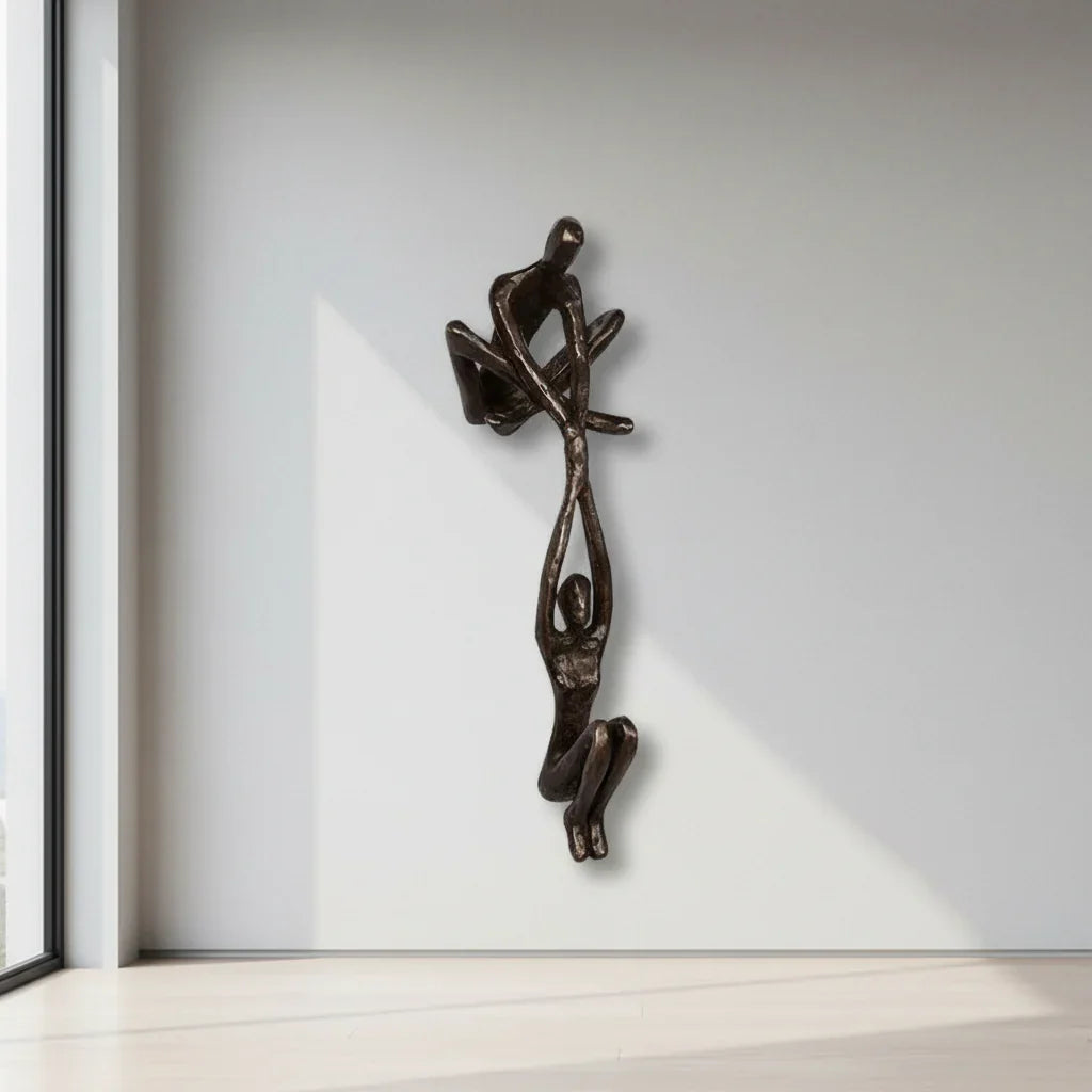 Elegant Resin Art Piece of Loving Couple for Wall Display