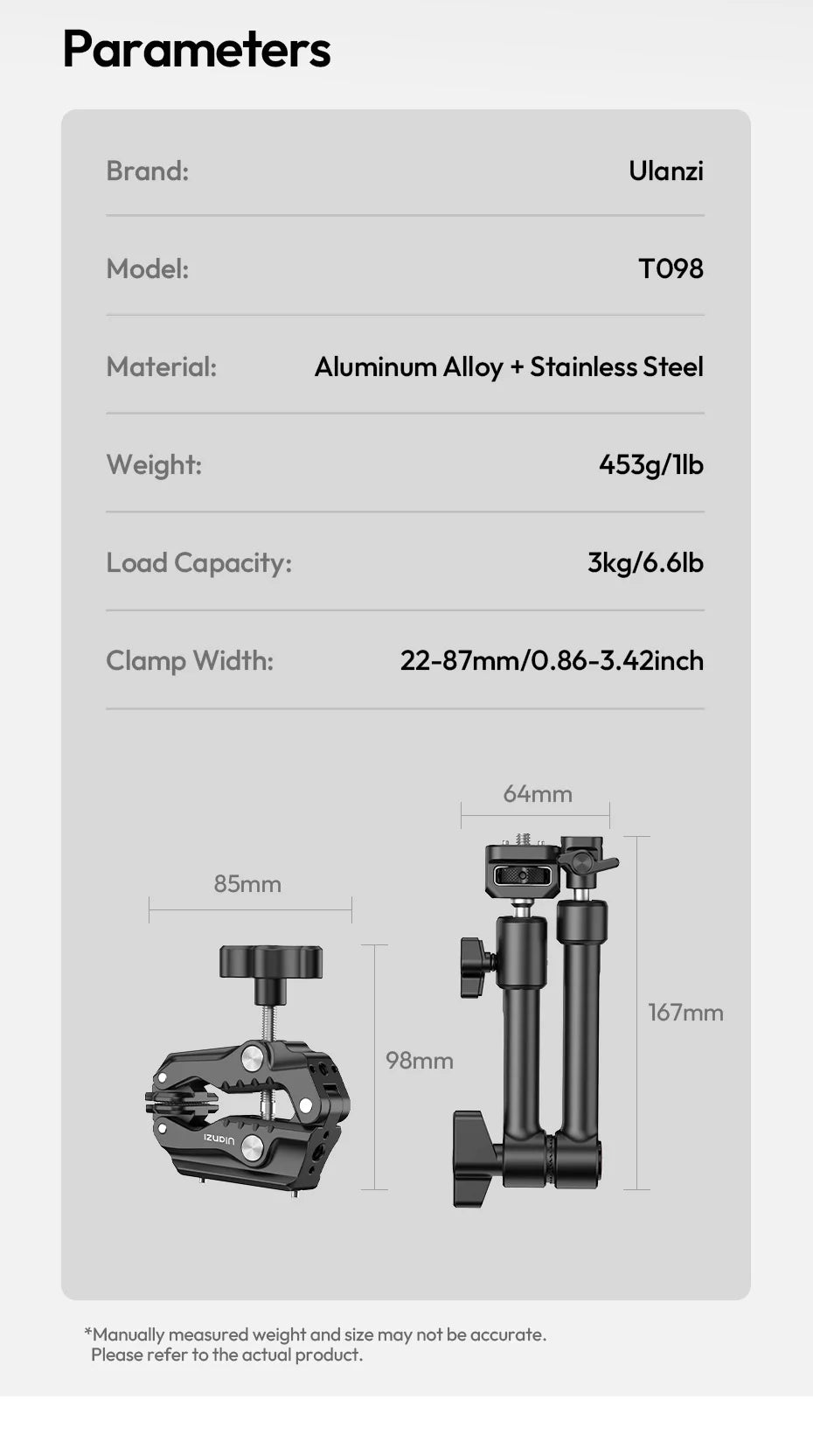HD02 Adjustable Arm Kit for Cameras and Accessories