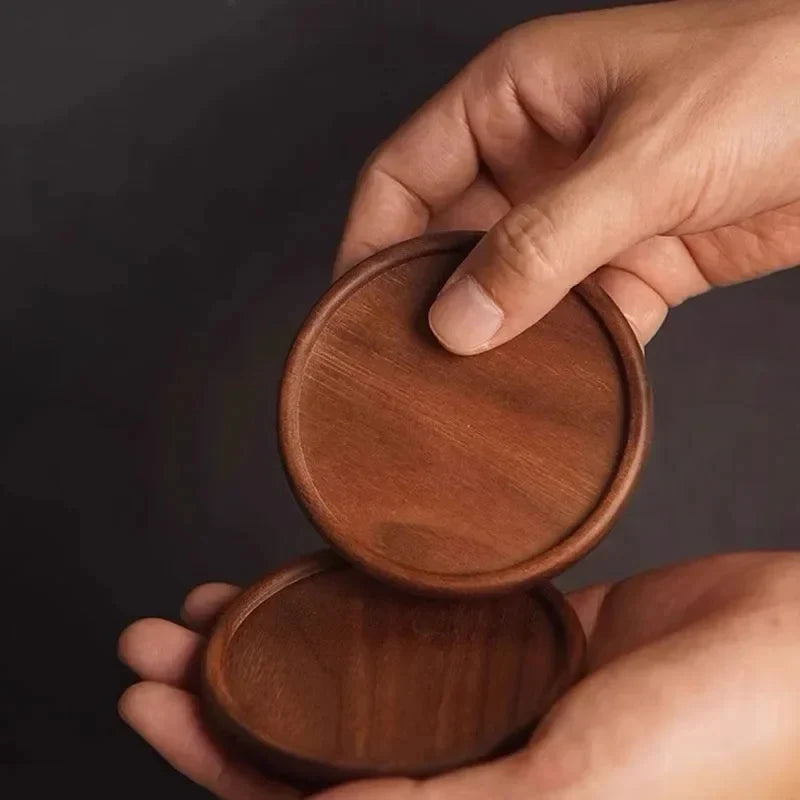 Solid Wood Round Drink Coaster