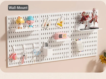 Desktop Organizer with Pegboard Design - Simple Setup, No Drilling Required